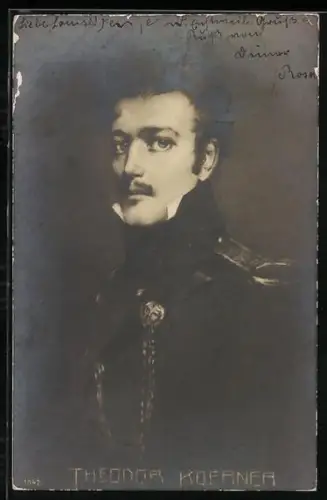 AK Theodor Köner, Brustportrait in Uniform