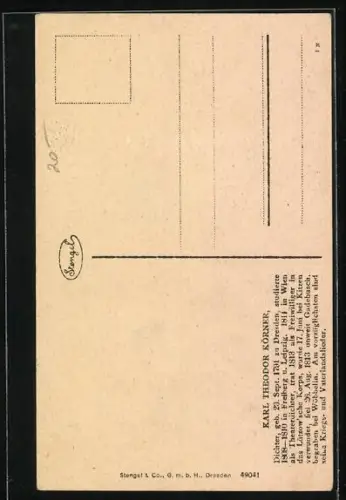 Künstler-AK Porträt von Theodor Körner