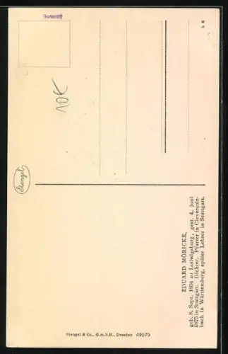 AK Eduard Möricke, Porträt mit Brille