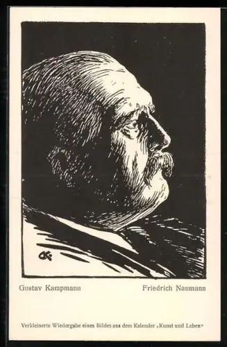 Künstler-AK Theologe und Politiker Friedrich Naumann