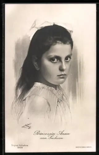 AK Prinzessin Anna von Sachsen im Porträt