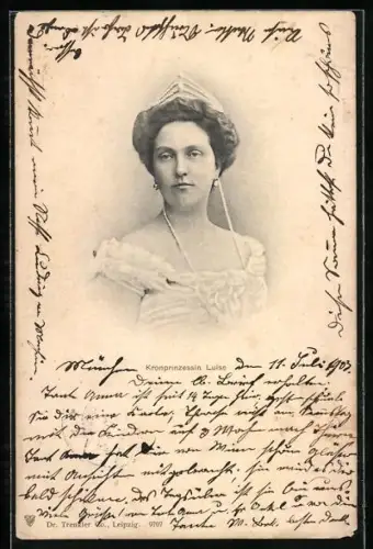 AK Kronprinzessin Luise von Sachsen im Porträt