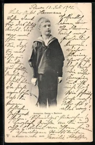 AK Kronprinz Georg von Sachsen in Matrosenkleidung