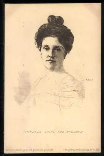 Künstler-AK Portrait der Prinzessin Luise von Sachsen