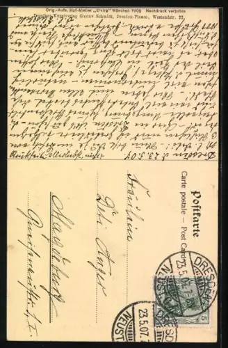 AK Prinzessin Monika von Sachsen mit einer Blumenvase