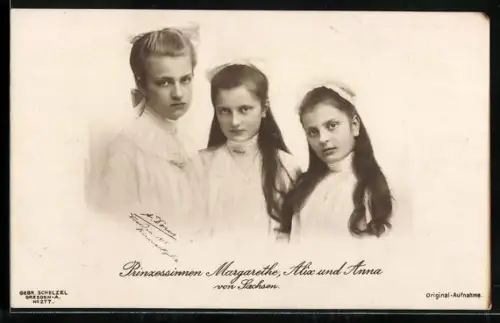 AK Prinzessin Margarethe, Alix und Anna von Sachsen
