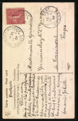 Präge-AK Junge im Matrosenanzug überbringt einen Korb voller Veilchen