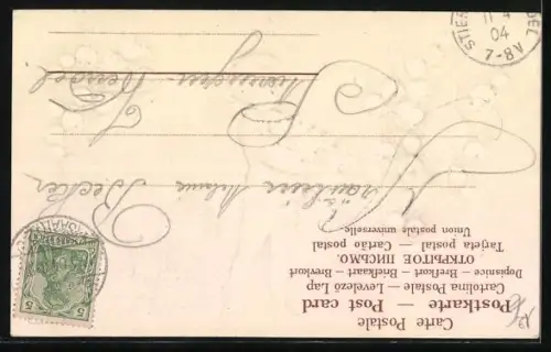 AK Junge mit Blumen zum Pfingsten