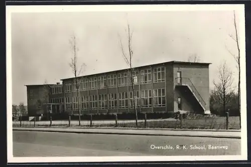 AK Overschie /R. K., School, Baanweg