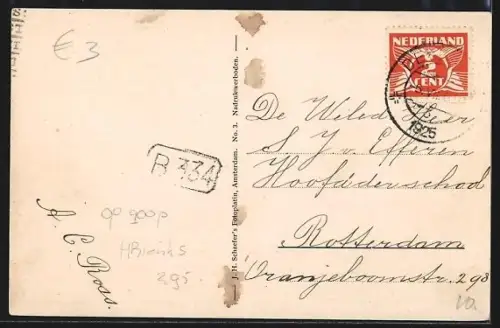 AK Deventer, Hafenpanorama vom Wasser aus