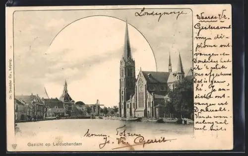 AK Leidschendam, Uferpartie mit Kirche