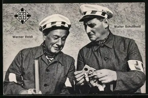 AK Musiker Werner Veidt und Walter Schultheiss beim Essen