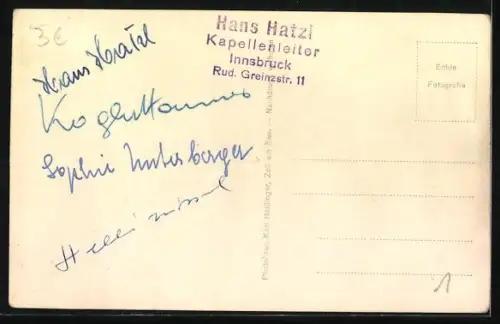 AK Musiker der Inn-Spatzen mit Instrumenten