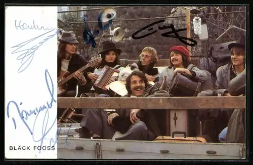 AK Musiker der Band Bläck Fööss mit Instrumenten, Autogramme