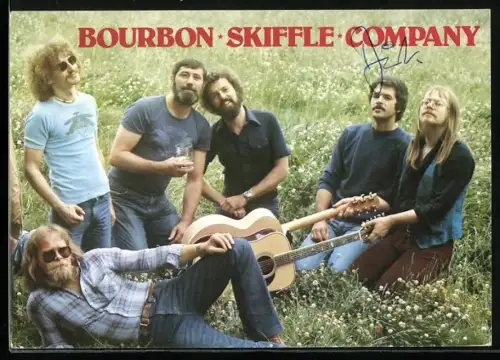AK Musiker der Band Bourbon Skiffle Company mit Gitarren
