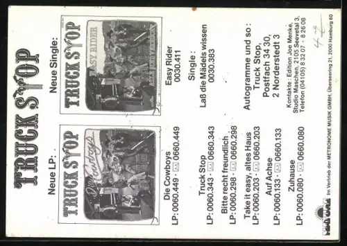 AK Musiker der Band Truck Stop am Bahnhof, Autogramme