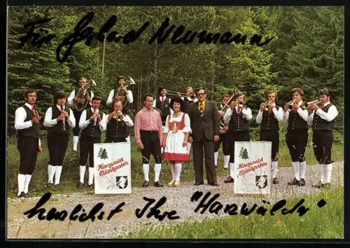 AK Musiker der Original Harzwald-Musikanten mit dem Harzwald-Duo, Autogramm