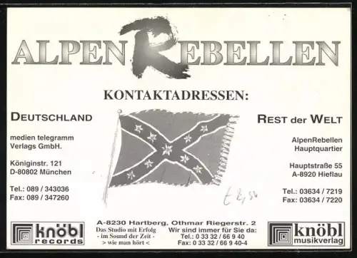 AK Musiker der Gruppe Alpen-Rebellen in Trachtenkleidung, Autogramme