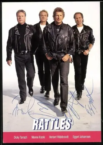 AK Musiker Rattles in Lederjacken und teilweise mit Cowboystiefeln