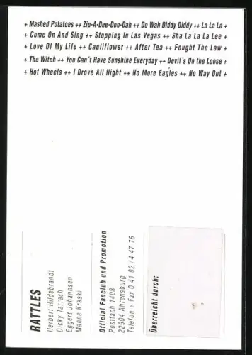 AK Musiker Rattles in Lederjacken und teilweise mit Cowboystiefeln