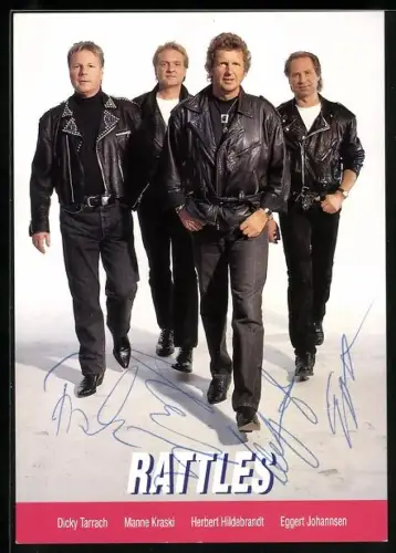 AK Musiker Rattles in Lederjacken und teilweise mit Cowboystiefeln