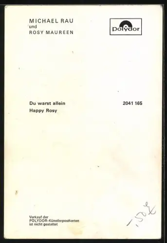 AK Musiker Michael Rau und Rosy Maureen nebeneinander, ernst dreinblickend