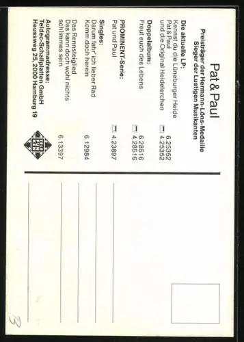 AK Musiker Pat & Paul mit Gitarre