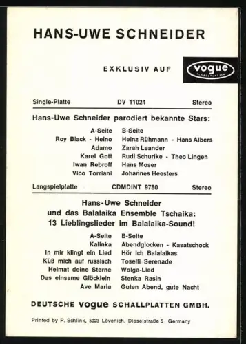 AK Musiker Hans-Uwe Schneider im Anzug