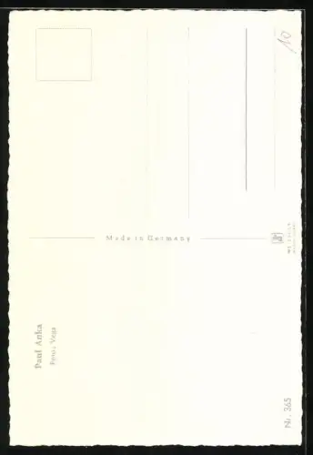 AK Musiker Paul Anka im Anzug mit Krawatte