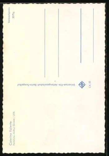 AK Musikerin Caterina Valente mit bezauberndem Lächeln