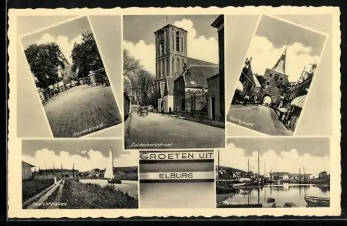 AK Elburg, Vischpoort, Gezicht Haven, Havenstraat