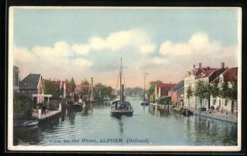 AK Alphen a. d. Rijn, View on the Rhine