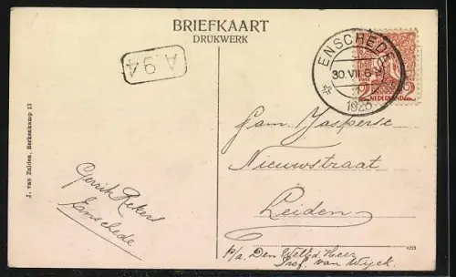 AK Enschede, Markt met monument