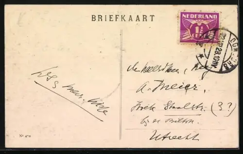 AK Domburg, Gezicht op Domburg, Meisjes