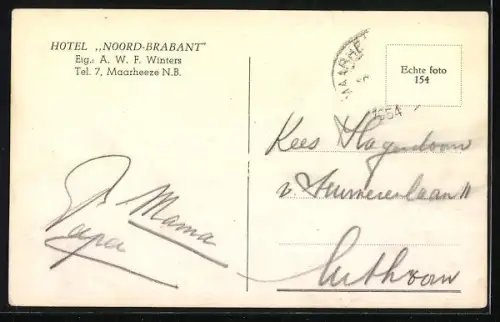 AK Maarheeze, Hotel Noord-Brabant, Eig. A. W. F. Winters