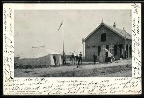 AK Harskamp, Legerplaats, Soldaten bei einem Zelt