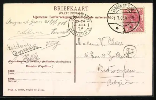 AK Bergen op Zoom, Groote Markt, Raadhuis