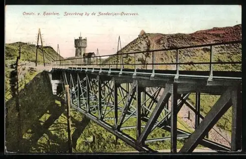 AK Overveen /Haarlem, Spoorbrug by de Zanderijen