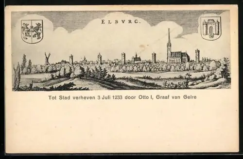 Künstler-AK Elburg, Tot Stad verheven 3 Juli 1233 door Otto I, Graaf van Gelre