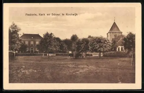 AK Kootwijk, Pastorie, Kerk en school
