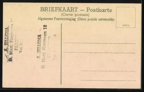 AK Heerenveen, Heideburen, Wohnhäuser am Kanal