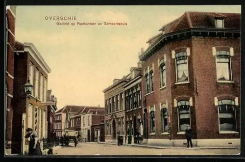 AK Overschie, Gezicht op Postkantoor en Gemeentehuis