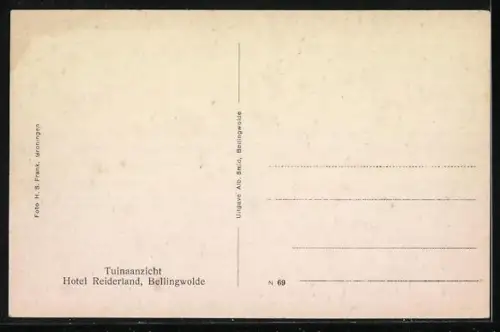 AK Bellingwolde, Hotel Reiderland, Tuinaanzicht