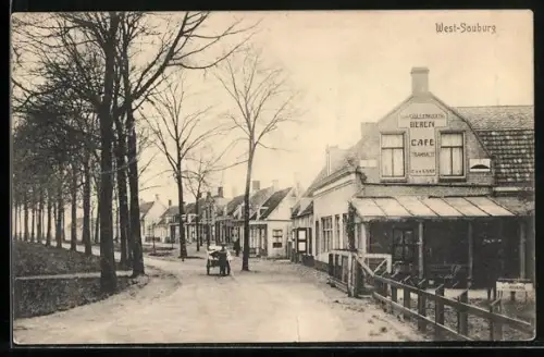 AK West-Souburg, Strassenpartie mit Cafe van Vollenhoven