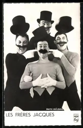 AK Musiker der Gruppe Les Frères Jacques mit Hüten und Bärten