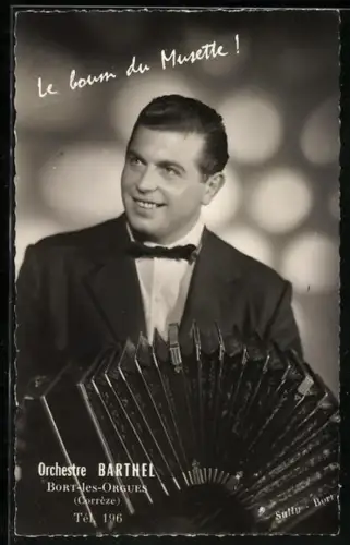 AK Musiker Orchestre Barthel, Mann im Anzug