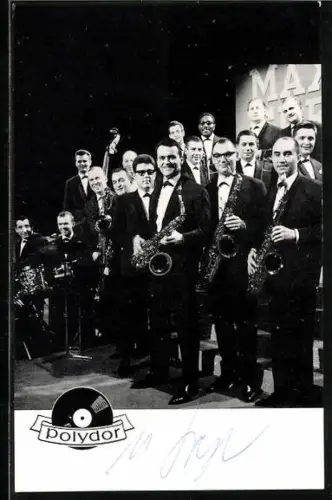 AK Musiker Max Greger im Gruppenbild, Autograph