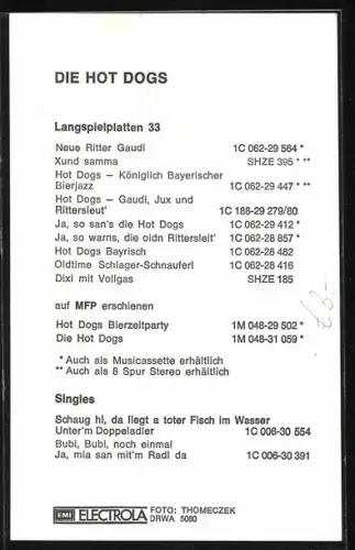 AK Musiker Die Hot Dogs mit Instrumenten