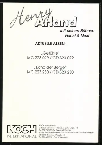 AK Musiker Henry Arland mit seinen Söhnen Hansi & Maxi