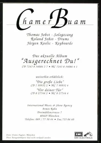 AK Musikergruppe Chamer Buam zusammen im Porträt